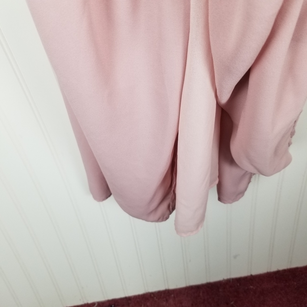 Lulus Sunshine Bound Mauve Pink Tiered Maxi Dress V Neck Adjustable Size Large - Picture 9 of 16